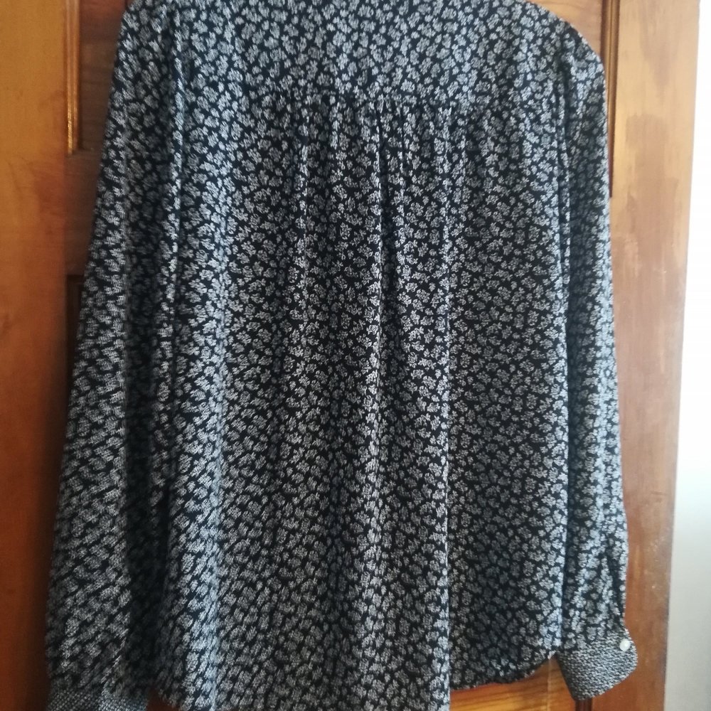 Ann Taylor Loft Split Neck Utility Blouse Sz Xs - image 4